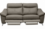 canapé 2 places avec 2 relax en cuir luxe italien, louis, 2 relax électriques,  gris foncé