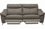 canapé 3 places avec 2 relax en cuir luxe italien, louis, 2 relax électriques,  gris foncé