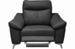 fauteuil 1 place avec 1 relax, en cuir luxe italien, louis, 1 relax électrique,  noir