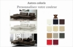 canapé d'angle en cuir italien 5 places lounge, couleur personnalisée