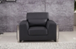 fauteuil 1 place en cuir italien buffle luxy, noir