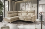 - canapé d'angle en cuir italien de luxe 5 places luzini beige, angle gauche