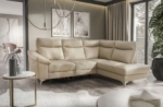 canapé d'angle en cuir italien de luxe 5 places luzini beige, angle droit
