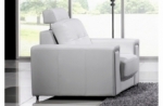 fauteuil une place en cuir prestige luxe haut de gamme italien matignon, blanc