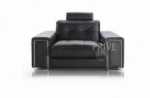 fauteuil une place en cuir prestige luxe haut de gamme italien matignon, noir