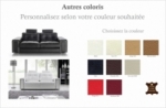 canapé 2 places en cuir prestige luxe haut de gamme italien matignon, couleur personnalisée