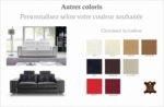 canapé 3 places en cuir prestige luxe haut de gamme italien matignon, couleur personnalisée