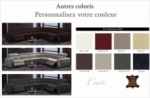 canapé d'angle double relax en cuir de buffle italien de luxe 7/8 places maxirelax, couleur personnalisée, angle droit