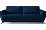 canapé 3/4 places convertible - bleu foncé - en tissu velours de qualité luxe, megane