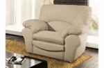 fauteuil 1 place en 100% tout cuir italien vachette osatis, couleur beige