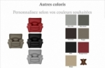 fauteuil 1 place en 100% tout cuir italien vachette osatis, couleur personnalisée