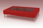 table basse design conti, rouge