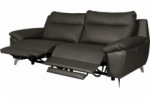 canapé taille 2 places avec 2 relax en 100% tout cuir épais de luxe italien avec 2 relax électriques, perini, anthracite