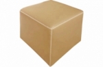 pouf carré buffalo en cuir de buffle (gamme de cuir de buffle), beige