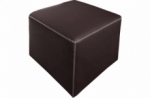 pouf carré buffalo en cuir de buffle (gamme de cuir de buffle), chocolat