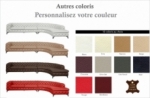 canapé d'angle en 100% tout cuir italien 7 places prestigo, couleur personnalisée, angle droit