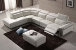 canapé d'angle relax en cuir buffle italien de luxe relaxino,  blanc, angle gauche