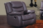 fauteuil 1 place relaxation en cuir italien relaxis, chocolat