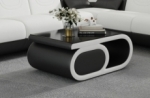 table basse design luxia, noir et blanc