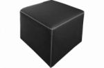 pouf carré buffalo en cuir de buffle (gamme de cuir de buffle), noir