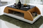 table basse design valina, marron et blanc