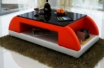 table basse design valina, rouge et blanc