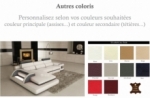 canapé d'angle en cuir italien 6 places vinoti, couleurs personnalisées