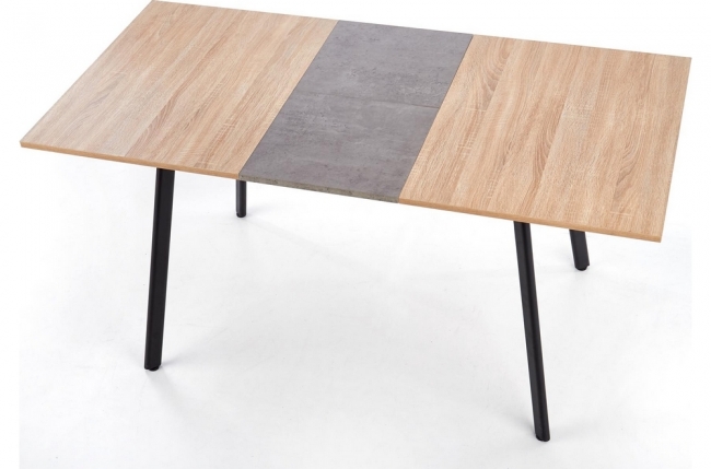 table extensible albi 120x80 en chêne sonoma/noir