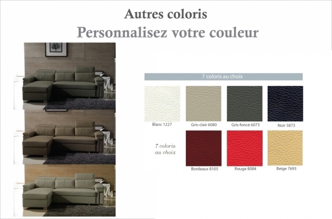paiement : canapé d'angle convertible 5 places en cuir, allure, couleur gris foncé, angle gauche, 333.60 x 5 (total 1668 €)