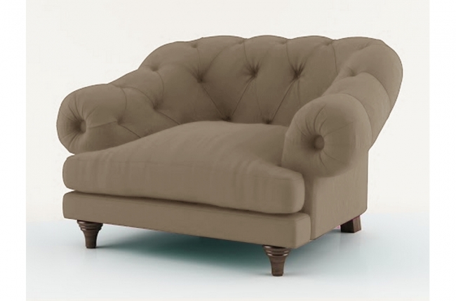 fauteuil 1 place en tissu de qualité chambord, beige