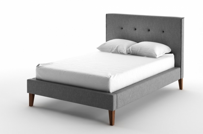 lit en tissu de qualité aristo, gris