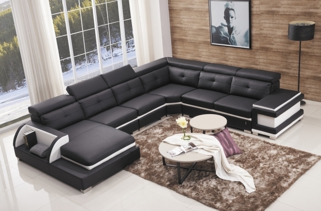 1er paiement de la commande: canapé d'angle cuir buffle italien 7/8 places , bellissimo, noir et blanc, angle droit, 6x sans frais, total de la commande: 2288 euros