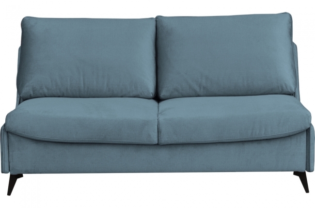 canapé 3 places convertible en velours de luxe bogar, bleu