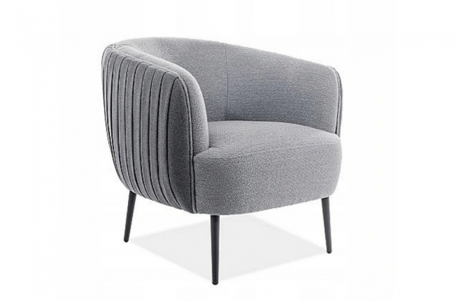 fauteuil 1 place en tissu de qualité lena, gris