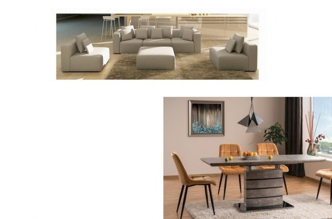 2eme paiement de commande: canapé modulable combino personnalisé sur demande du client en 100% tout cuir prestige luxe gris clair, coussins tout cuir, table à manger extensible léo effet béton 140 cm extensible 180 cm, 6x sans frais, total cde 5307 euros 2eme paiement de commande: canapé modulable combino personnalisé sur demande du client en 100% tout cuir prestige luxe gris clair, coussins tout cuir, table à manger extensible léo effet béton 140 cm extensible 180 cm, 6x sans frais, total cde 5307 euros