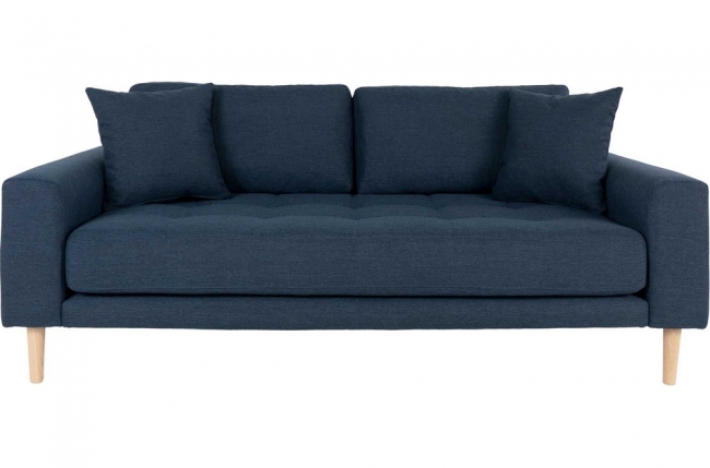 canapé 2,5 places en tissu de qualité lisa coloris bleu foncé