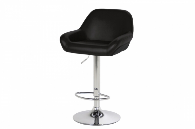 tabouret design en simili cuir noir, casta