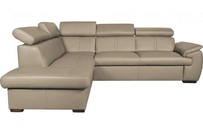 - canapé d'angle en 100% cuir de luxe italien convertible et avec coffre, 5/6 places citizen, couleur beige, angle gauche