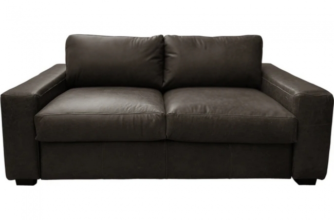 canapé 3 places convertible en 100% tout cuir italien de luxe, chocolat, clark