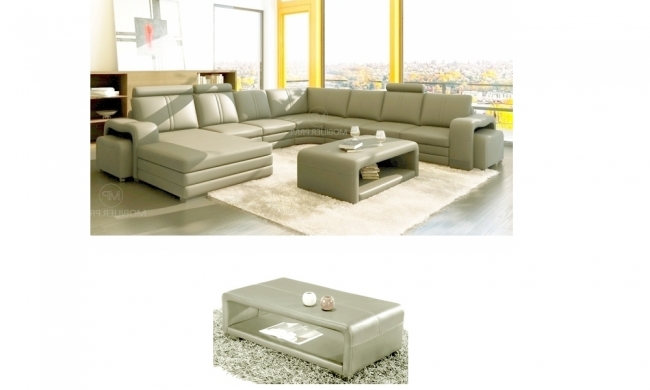 2ème paiement de la commande: canapé d'angle en cuir italien 8 places diamant, gris clair, angle droit, table basse en cuir italien vera, gris clair, 6x sans frais, total de la commande: 2646 euros