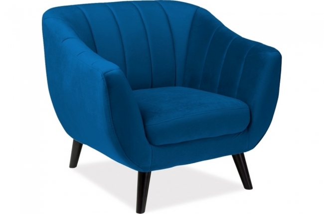 fauteuil elsa 1 place en tissu de qualité, couleur bleu foncé