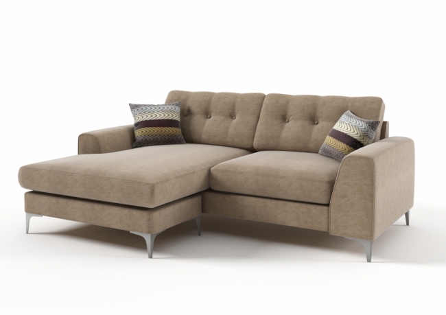 canapé d'angle en tissu de qualité ervin, beige