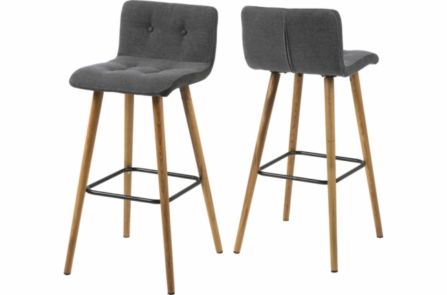 lot de 2 tabourets design en tissu gris clair, frazer