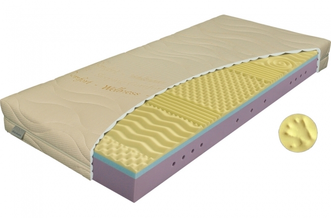 matelas mousse à mémoire de forme luxe, effet massage, 3 mousses différentes. fysio visco. 90x190 cm, épaisseur 22 cm, materasi
