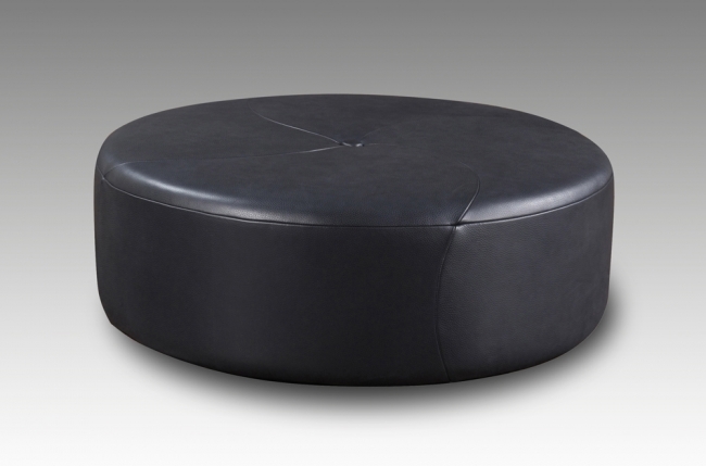 grand pouf en cuir italien giant, noir.