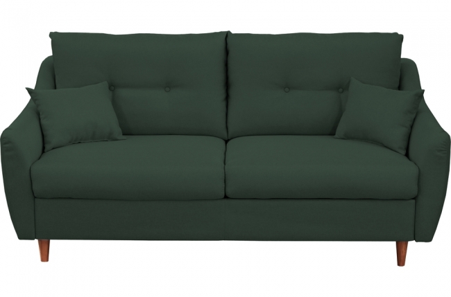 canapé 3 places convertible en tissu de luxe hans, vert foncé