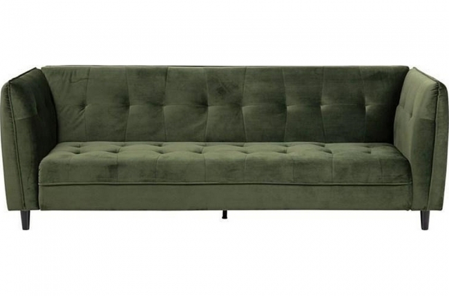 canapé 3 places avec couchage en tissu josty couleur vert forêt
