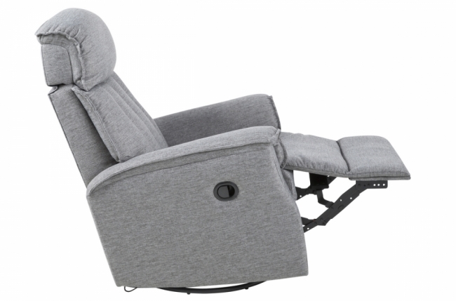 fauteuil 1 place relaxation en tissu joyce, gris