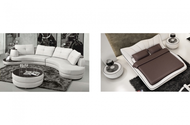 2eme acompte de la commande: canapé alicia en cuir haut de gamme italien blanc n°781 avec la table - casanoti, lit cuir reverie contemporain 140x190 blanc liseret chocolat, sommier à lattes pas de chevet. total commane: 2966 euros. 
