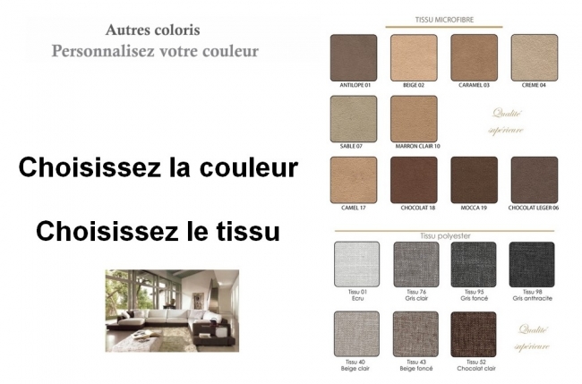 canapé d'angle loft en tissu haut de gamme, coloris personnalisées, angle droit